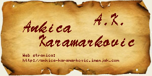 Ankica Karamarković vizit kartica